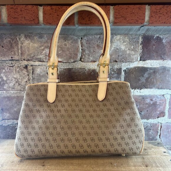 Dooney & Bourke Signature Logo Canvas Double Handle Satchel & Eyeglass Case - Picture 6 of 13